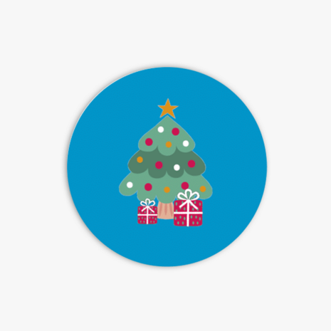 Sluitzegel met kerstboom en cadeautjes