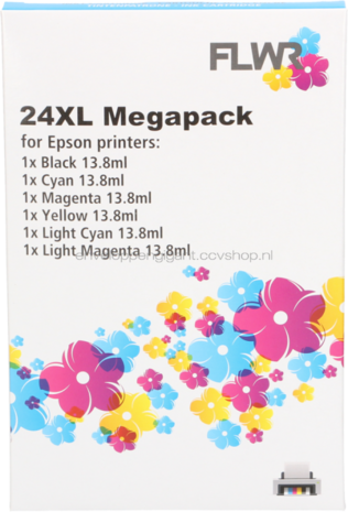 FLWR Epson 24XL Multipack zwart en kleur