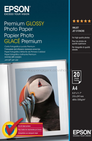 Epson Glace Premium Fotopapier Glans | A4 | 255 gr/m&sup2; 20 stuks