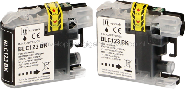 FLWR Brother LC-123 2-pack zwart