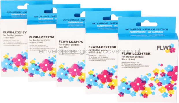 FLWR Brother LC-3217 Multipack zwart en kleur