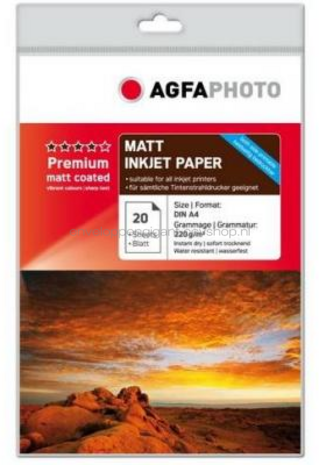 Agfa Premium Fotopapier Mat | A4 | 220 gr/m&sup2; 20 vellen