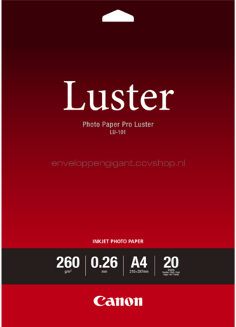 Canon LU-101 pro luster Zijdeglans | A4 | 260 gr/m&sup2; 1 stuks