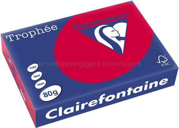Clairefontaine A4 papier gekleurd Kersenrood