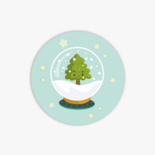 Sluitzegel met kerstboom in sneeuwbol