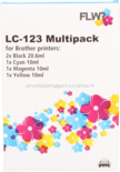 FLWR Brother LC-123 Multipack zwart en kleur