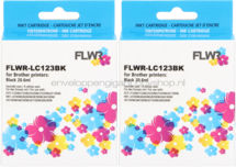 FLWR Brother LC-123 2-pack zwart
