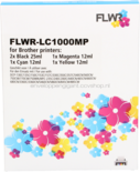 FLWR Brother LC-970 - LC-1000 Multipack zwart en kleur