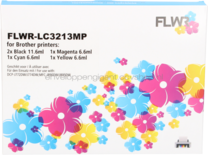 FLWR Brother LC-3213 Multipack zwart en kleur