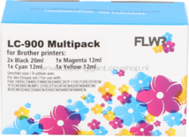 FLWR Brother LC-900 Multipack zwart en kleur